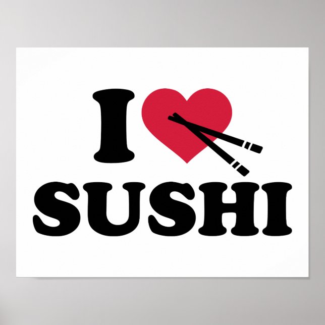 Affiches I love Sushi (Devant)