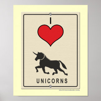Affiches I Love Unicorns