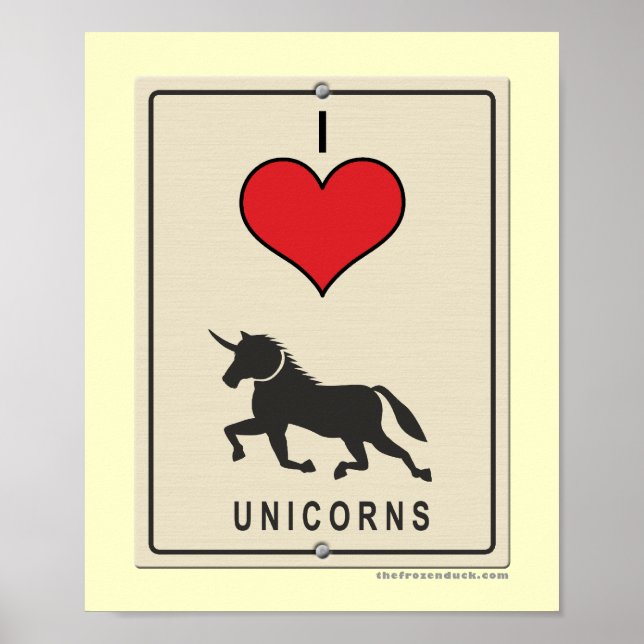Affiches I Love Unicorns (Devant)