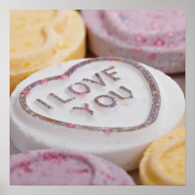 Affiches "I Love You" Candy Gros plan (Devant)