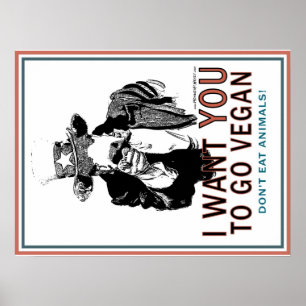 Affiches I Want You To Go Vegan