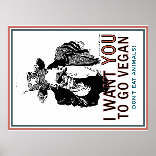 Affiches I Want You To Go Vegan (Devant)