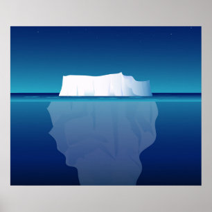 AFFICHES ICEBERG AT NIGHT