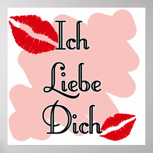Affiches Ich Liebe Dich - Allemand Je vous aime