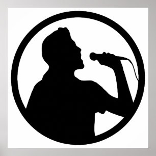 Affiches Icône de chanteur - Logo de karaoké