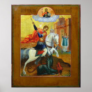 Affiches Icône russe de Saint Georges et du Dragon