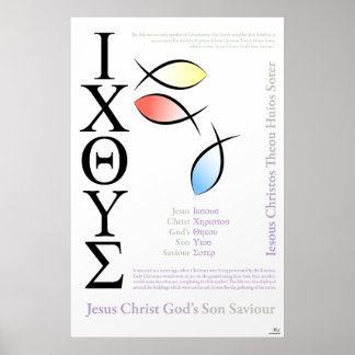 Affiches Icthus Poisson Symbole Anglais Orthographe