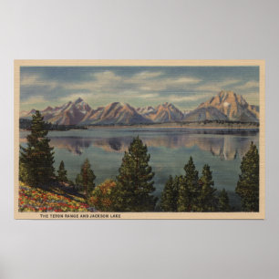 Affiches Idaho - Vue sur la chaîne de Teton et le lac Jacks