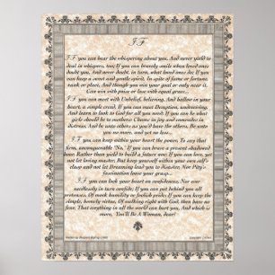 Affiches IF Inspirer le poème pour les jeunes femmes et fil