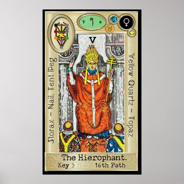Affiches Ifdawn Deepdream Tarot Key 5 ~ L'Hierophant (Devant)