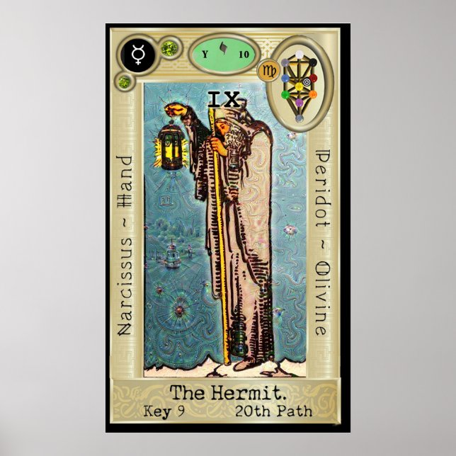 Affiches Ifdawn Deepdream Tarot Key 9 ~ Hermit (Devant)