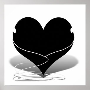 Affiches iHeart Silhouette (with Ear Buds)