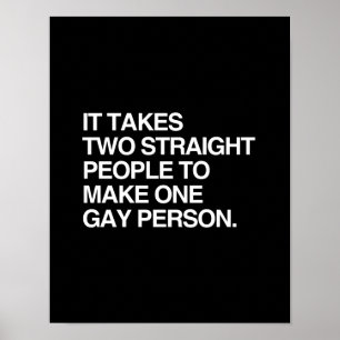 AFFICHES IL FAUT DEUX PERSONNES EN DROIT POUR FAIRE UN GAY 