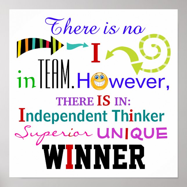 Affiches Il n'y a pas de "I" en TEAM, TOUTEFOIS ... (Devant)