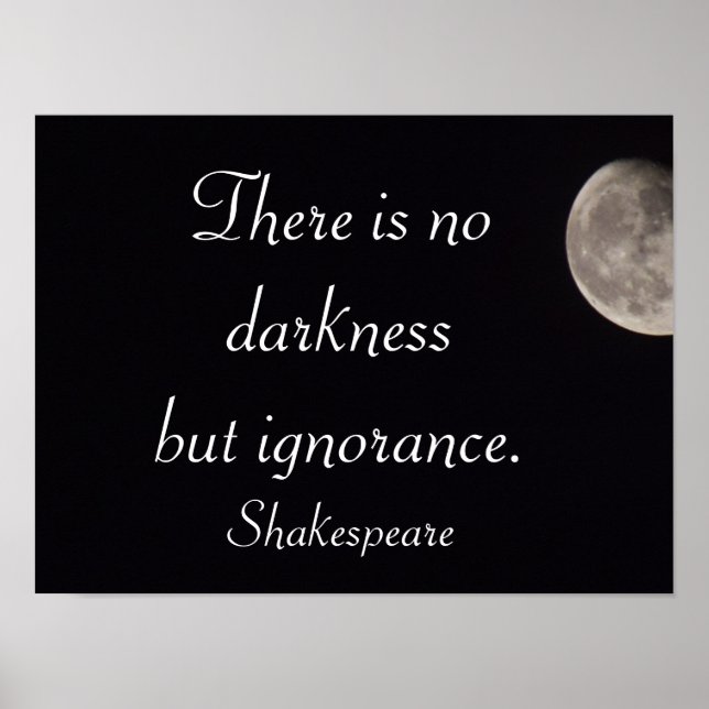 Affiches Il n'y a pas d'obscurité -Shakespeare citation -ar (Devant)