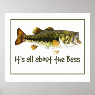 Affiches Il s'agit de la Citation de pêche amusante de bass