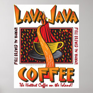 Affiches Île Hawaiian Lava Java café
