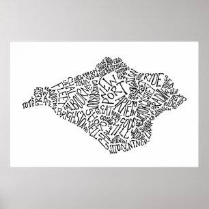 Affiches Île noire d'affiche de configuration de texte de
