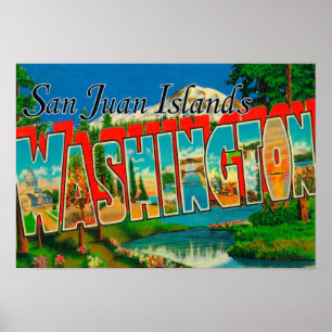 Affiches Îles de San Juan, lettre de WashingtonLarge