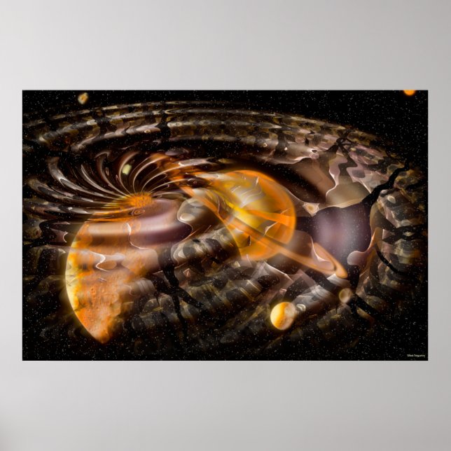 Affiches Illusion numérique 3D Space Warp (Devant)