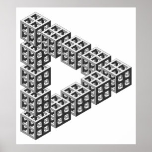 Affiches Illusion optique de triangle impossible