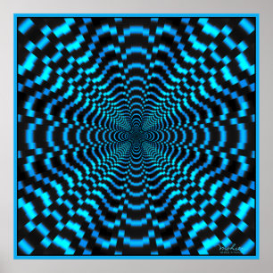 Affiches Illusion optique de tunnel bleu de temps