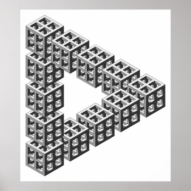 Affiches Illusion optique du triangle impossible (Devant)