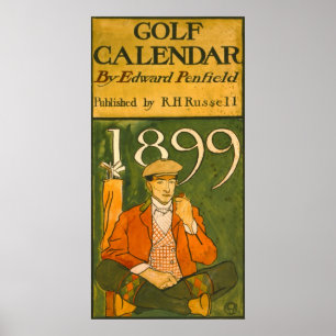 Affiches Illustration 1899 de calendrier de golf