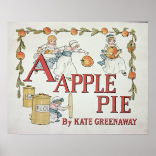 Affiches Illustration "A" de 'tarte aux pommes Alphabet
