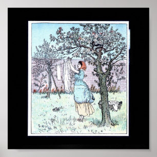 Affiches Illustration accrochante de blanchisserie
