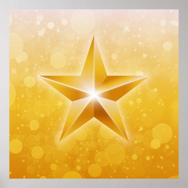 Affiches Illustration brillante étoile dorée (Devant)