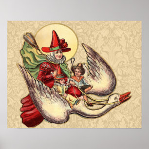 Affiches Illustration d'antiquité de Mère Goose Child