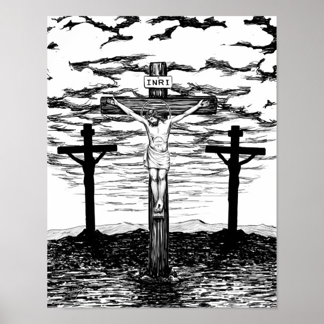 Affiches Illustration de Crucifixion par Amanda Diehl (Devant)