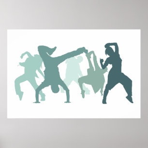 Affiches Illustration de danseurs de hip hop