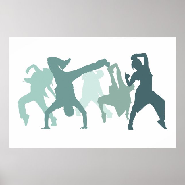 Affiches Illustration de danseurs Hip hop (Devant)