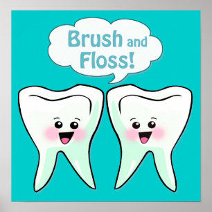 Affiches Illustration de dentiste de brosse et de soie