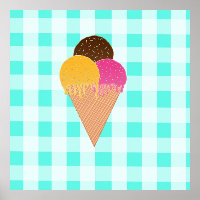Affiches Illustration de glace colorée (Devant)