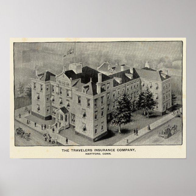 Affiches Illustration de Hartford Connecticut (Devant)