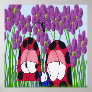 Affiches Illustration de la famille Ladybug mignonne