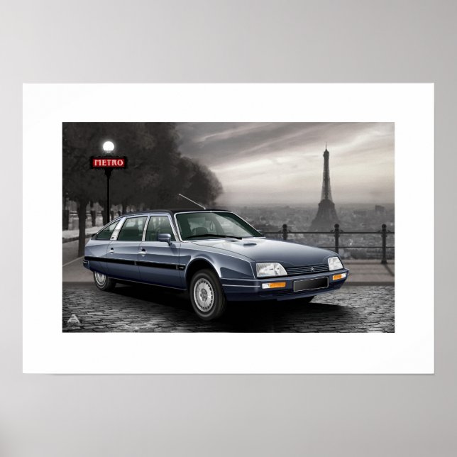 Affiches Illustration de l'affiche Citroen CX Prestige Turb (Devant)