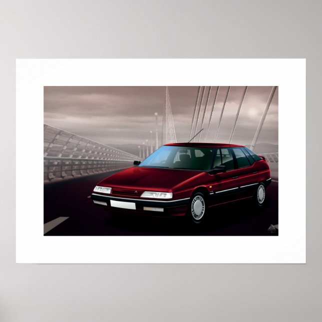 Affiches Illustration de l'affiche Citroen XM V6 (Devant)