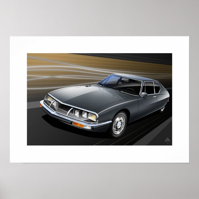 Affiches Illustration de l'affiche de Citroen SM (Devant)