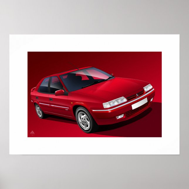 Affiches Illustration de l'affiche de Citroen Xantia Activa (Devant)