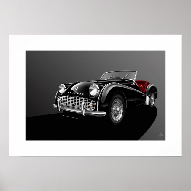 Affiches Illustration de l'affiche Triumph TR3A (Devant)