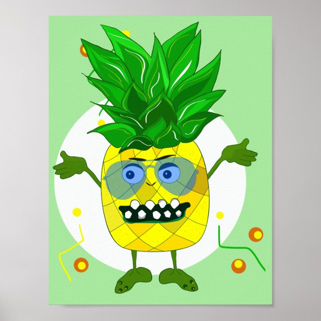 Affiches Illustration de l'ananas monstre mou (Devant)
