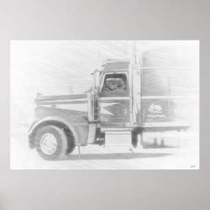 Affiches Illustration de l'art du camion et du conducteur d