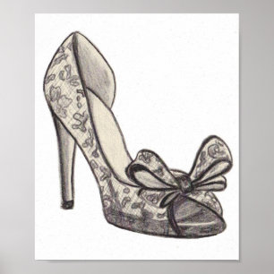 Affiches Illustration de mode originale de la chaussure Val