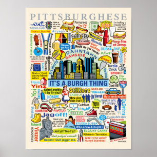 Affiches Illustration de Pittsburghese d'amusement de