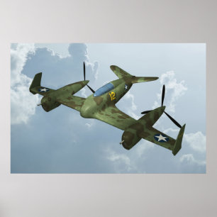 Affiches Illustration de Vol de Warbird Militaire d'Art d'A