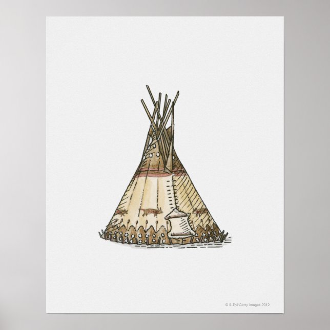 Affiches Illustration de wigwam (Devant)
